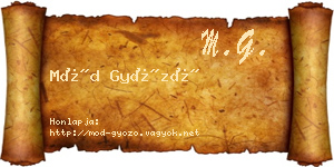 Mód Győző névjegykártya